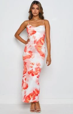 Beginning Boutique Dresses Chryssa Orange Midi Dress