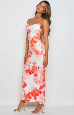 Beginning Boutique Dresses Chryssa Orange Midi Dress