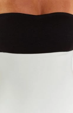 BB Exclusive Cierra Strapless White Midi Dress