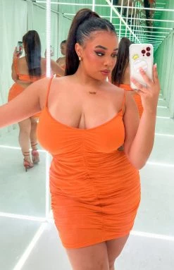 BB Exclusive Claribel Orange Mini Dress Dresses