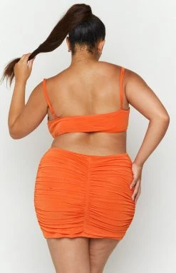 BB Exclusive Claribel Orange Mini Dress Dresses