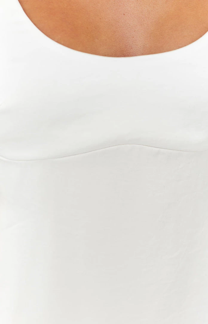 BB Exclusive Clary White Satin Mini Dress 6 BB Exclusive Clary White Satin Mini Dress