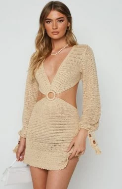 BB Exclusive New Cleo Crochet Dress Beige 9 BB Exclusive New Cleo Crochet Dress Beige