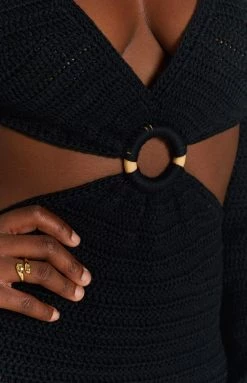 BBX Cleo Crochet Dress Black New