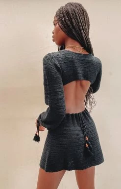 BBX Cleo Crochet Dress Black New