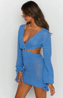 BB Exclusive Cleo Crochet Dress Blue 16 BB Exclusive Cleo Crochet Dress Blue