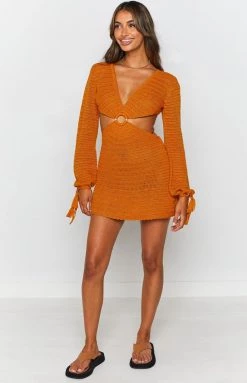 BB Exclusive Cleo Crochet Dress Mustard