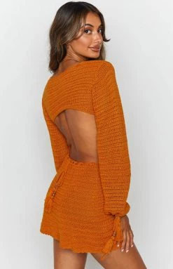 BB Exclusive Cleo Crochet Dress Mustard