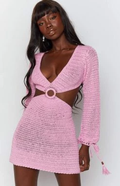 BB Exclusive New 9.0 Swim Cleo Crochet Dress Pink