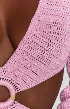 BB Exclusive New 9.0 Swim Cleo Crochet Dress Pink