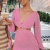 BB Exclusive New 9.0 Swim Cleo Crochet Dress Pink