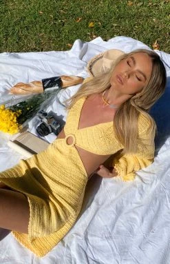 BB Exclusive New Cleo Crochet Dress Yellow