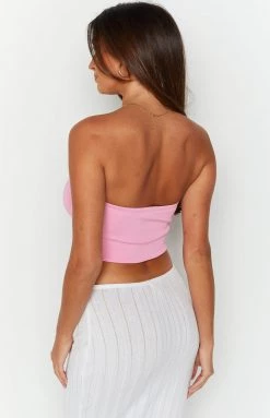 BB Exclusive Tops Clover Pink Knit Corset Top