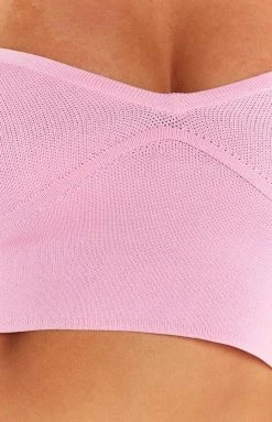 BB Exclusive Tops Clover Pink Knit Corset Top