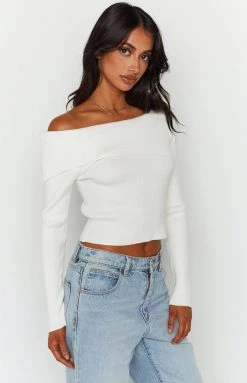 Beginning Boutique Colsten White Knit Sweater New