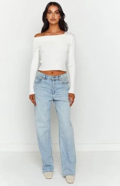 Beginning Boutique Colsten White Knit Sweater New