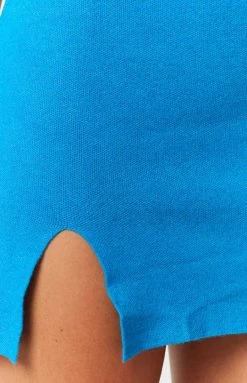 Beginning Boutique Bottoms Connie Blue Knit Mini Skirt 12 Beginning Boutique Bottoms Connie Blue Knit Mini Skirt