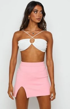 Beginning Boutique Connie Pink Knit Mini Skirt Bottoms