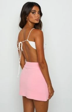 Beginning Boutique Connie Pink Knit Mini Skirt Bottoms