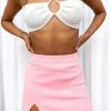 Beginning Boutique Connie Pink Knit Mini Skirt Bottoms