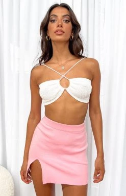 Beginning Boutique Connie Pink Knit Mini Skirt Bottoms