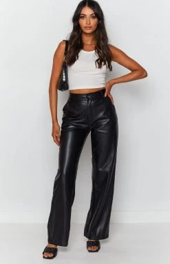 BB Exclusive Cool Shade PU Pants Black