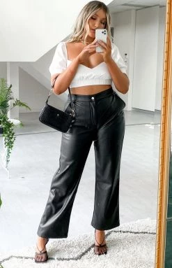 BB Exclusive Cool Shade PU Pants Black
