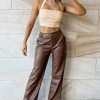 BB Exclusive Cool Shade PU Pants Brown Bottoms