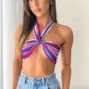 Beginning Boutique Cool Toned Halter Top Purple Tops