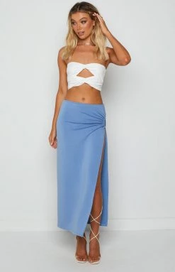BB Exclusive Bottoms Cooper Blue Maxi Skirt