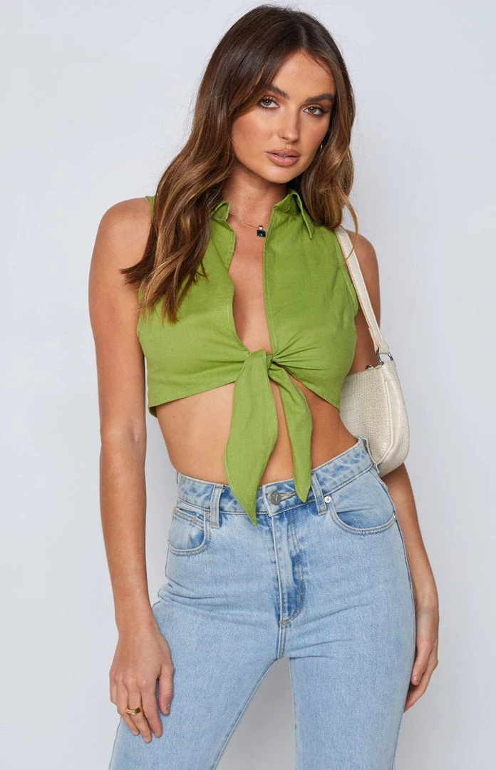 BB Exclusive Cooper Tie Up Shirt Olive Tops 5 BB Exclusive Cooper Tie Up Shirt Olive Tops