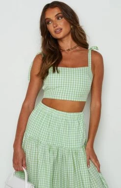 BB Exclusive Cosmos Crop Top Green Gingham Tops 9 BB Exclusive Cosmos Crop Top Green Gingham Tops