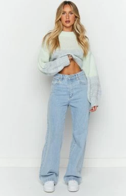 Beginning Boutique Long Sleeve Tops Cosy Green Cropped Sweater