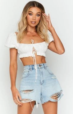 BB Exclusive Crave You White Crop Top Tops