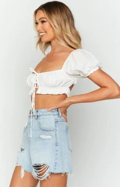 BB Exclusive Crave You White Crop Top Tops