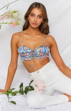 BB Exclusive Tops Cressida Corset Blue Print