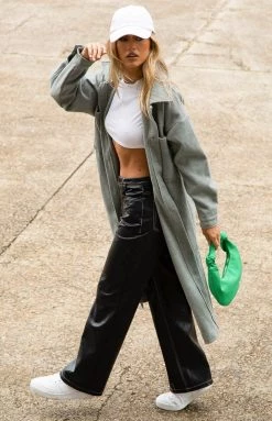 Beginning Boutique Cullen Grey Longline Shacket Outerwear