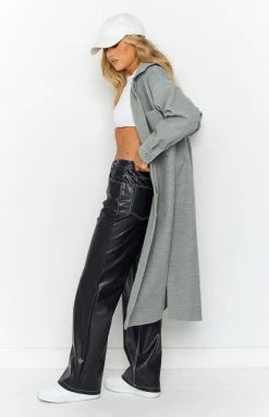 Beginning Boutique Cullen Grey Longline Shacket Outerwear