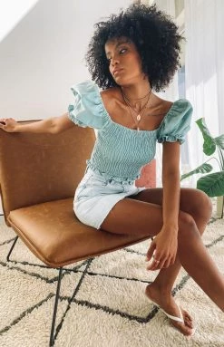 BB Exclusive Define Me Crop Top Blue Tops