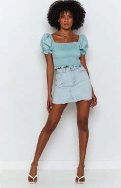 BB Exclusive Define Me Crop Top Blue Tops