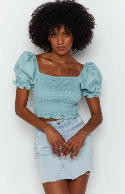 BB Exclusive Define Me Crop Top Blue Tops