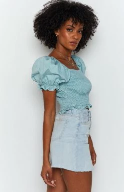 BB Exclusive Define Me Crop Top Blue Tops