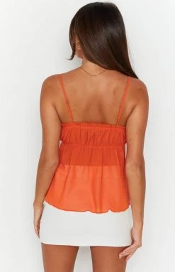 BB Exclusive Dahlia Orange Top Tops