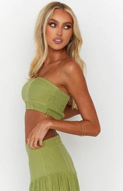 Beginning Boutique Dalila Green Crop Top New