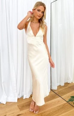 Beginning Boutique Dresses Damsel Champagne Midi Dress