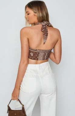 BB Exclusive Danna Scarf Top Brown Tops 31 BB Exclusive Danna Scarf Top Brown Tops