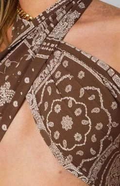 BB Exclusive Danna Scarf Top Brown Tops 34 BB Exclusive Danna Scarf Top Brown Tops