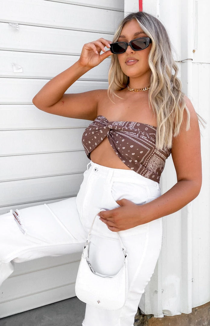 BB Exclusive Danna Scarf Top Brown Tops 18 BB Exclusive Danna Scarf Top Brown Tops