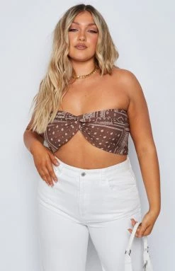 BB Exclusive Danna Scarf Top Brown Tops 26 BB Exclusive Danna Scarf Top Brown Tops