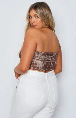 BB Exclusive Danna Scarf Top Brown Tops 30 BB Exclusive Danna Scarf Top Brown Tops